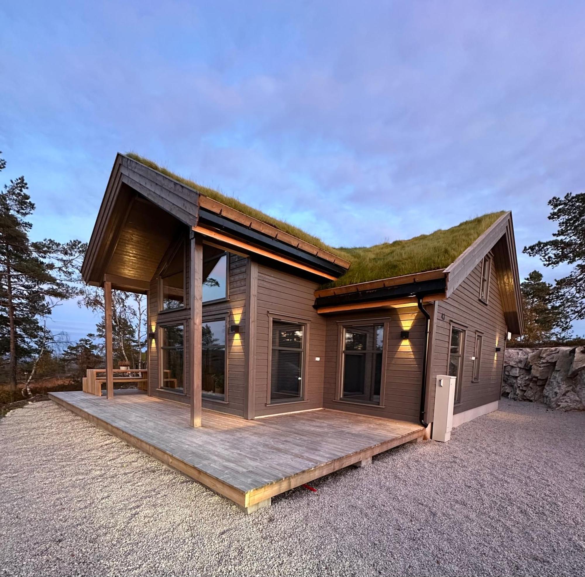 Modern Northern Lights Cabin Drangedal Zewnętrze zdjęcie